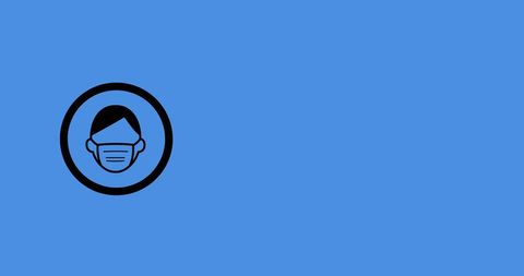 Face Mask Icon on Blue Background for Social Distancing - Download Free Stock Images Pikwizard.com