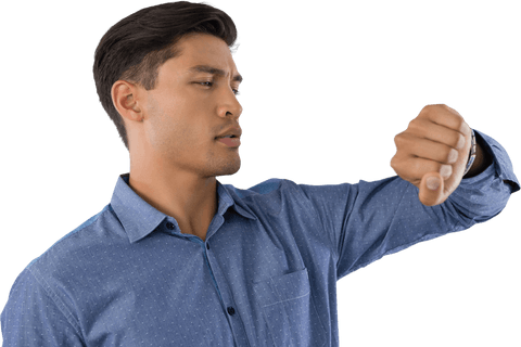 transparent man checking wristwatch in casual shirt - Download Free Stock Videos Pikwizard.com