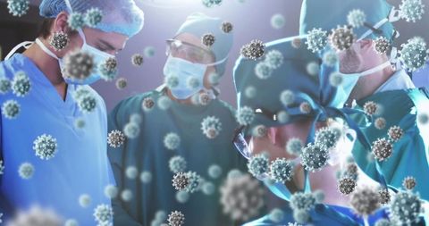 Doctors Performing Surgery Amidst COVID-19 Pandemic