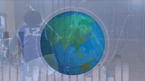 Global Basketball Innovation Concept with Digital Interface