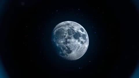Full Moon Rotation with Futuristic Cosmic Display
