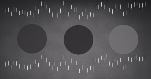 Abstract Geometric Motion with White Lines and Circles