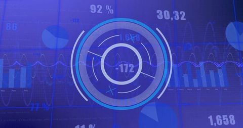 Digital Data Visualization Interface with Circular Scanner - Download Free Stock Images Pikwizard.com