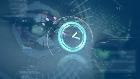 Innovative Technology Concept Featuring Clock and Global Eye