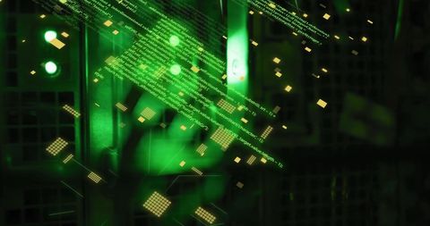 Green Circuit Board Design with Data Processing on Server Background - Download Free Stock Images Pikwizard.com