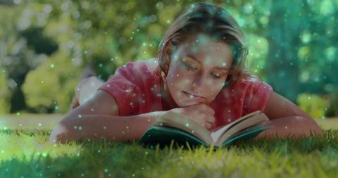 Woman Enjoying Book in Enchanted Outdoor Setting - Download Free Stock Images Pikwizard.com