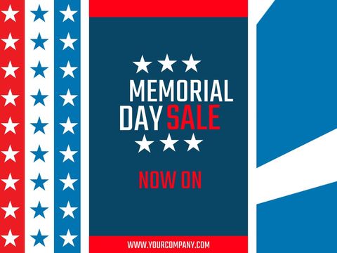 Patriotic Memorial Day Sale Advertisement with Stars and Stripes - Download Free Stock Templates Pikwizard.com