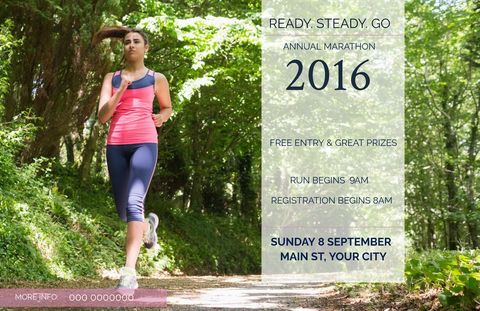 Woman Running in Forest Showing Determination and Health for Marathon - Download Free Stock Templates Pikwizard.com
