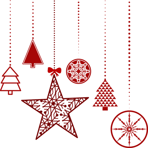 Transparent Red Hanging Christmas Decorations with Patterns - Download Free Stock Videos Pikwizard.com