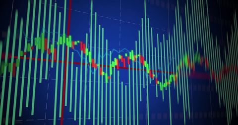 Financial Data Visualization on Blue Background - Download Free Stock Images Pikwizard.com