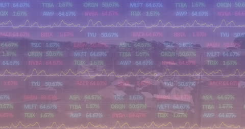 Dynamic Trading Board Overlay on Nature Background