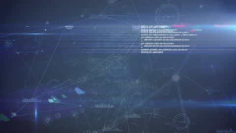 Digital Data Flow with Innovating Codes in Futuristic Blue Interface