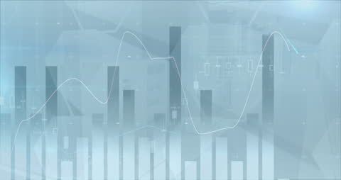 Abstract Dynamic Finance Graph Moving in Monochrome Background