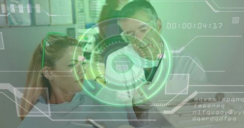 Dentist Providing Patient Diagnosis with Futuristic Technology