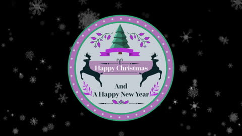 Festive Christmas and New Year Graphic with Snowfall Animation