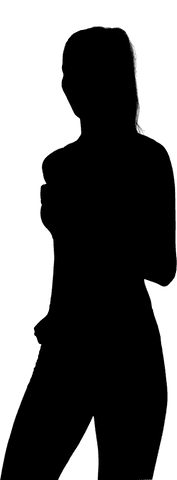 Transparent silhouette of woman jogging outdoors