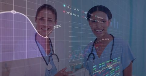Healthcare Professionals Engaged with Digital Data Analytics
