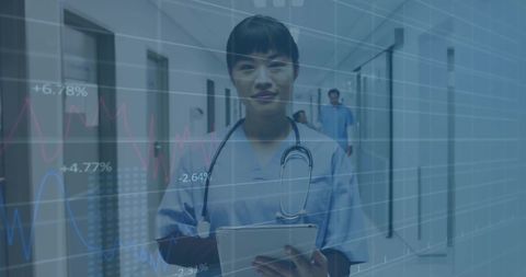 Healthcare Financial Analytics with Biracial Female Doctor