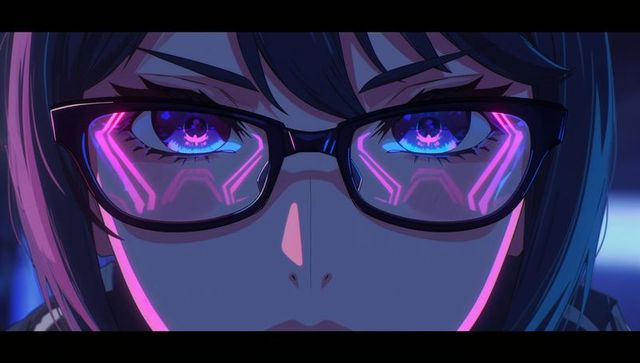 Cyber Sensation: Asian Female in Neon Welt Digital Art