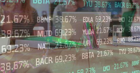 Stock Market Trends Meeting at Modern Office
