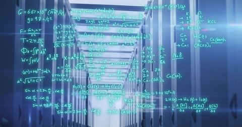 Mathematical Equations Overlapping Data Center - Download Free Stock Images Pikwizard.com