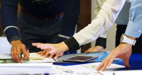 Dynamic Teamwork and Brainstorming Session in Modern Office