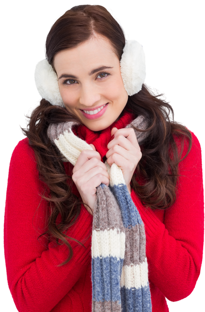 Woman Wearing Winter Apparel Smiling with Transparent Background - Download Free Stock Videos Pikwizard.com