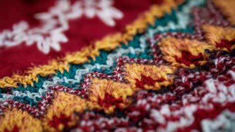 Detailed Knitted Textile with Snowflake Motif for Cozy Craft Scenes