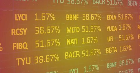 Vibrant Stock Market Display with Ticker Symbols and Percentages - Download Free Stock Images Pikwizard.com