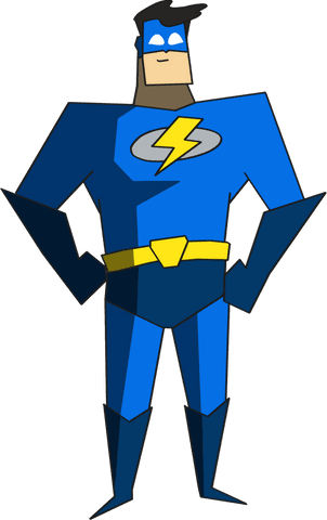 transparent cartoon superhero in blue costume - Download Free Stock Videos Pikwizard.com