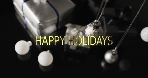 Festive Mood with Christmas Baubles and Gift Boxes