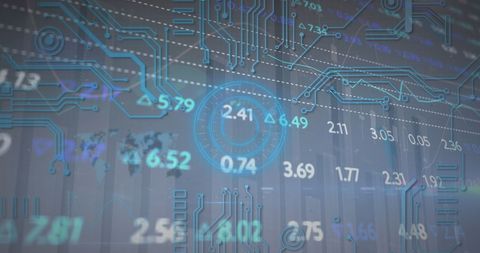 Digital Data Processing with Global Interface Graphics - Download Free Stock Images Pikwizard.com