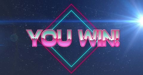 Retro Futuristic You Win Text with Neon Lights - Download Free Stock Images Pikwizard.com