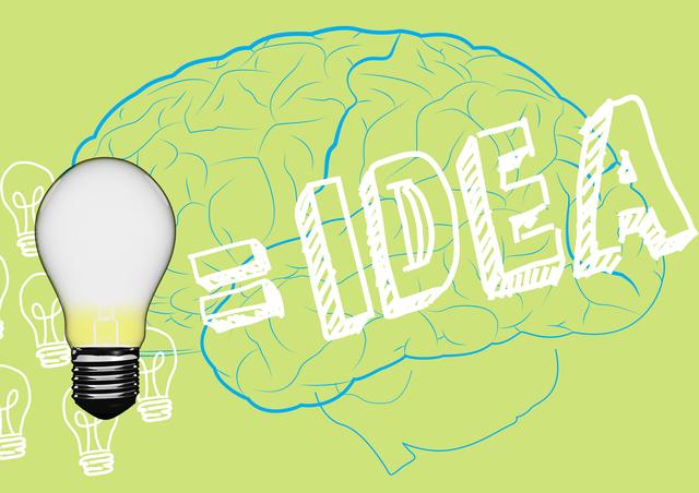 Creative Brainstorming Concept with Light Bulb and Brain Illustration - Download Free Stock Photos Pikwizard.com