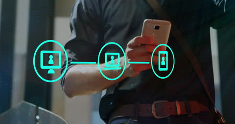 Network Connection Concept with Mobile and Desktop Devices