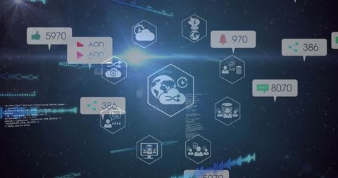 Global Data Processing and Media Interface Concepts - Download Free Stock Images Pikwizard.com