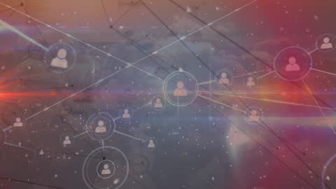 Global Digital Connections with Abstract Technology Overlay