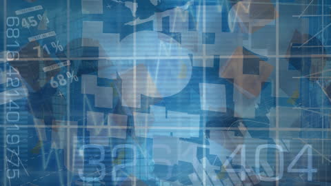 Digital Data Processing Background with Network Visualization