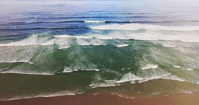 Drone image of the ocean in cape town south africa