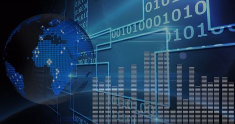 Global Data Processing with Binary Coding Over Earth - Download Free Stock Images Pikwizard.com