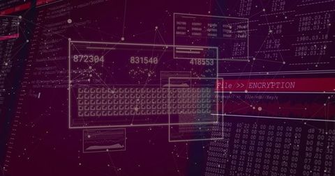 Holographic Keyboard Overlay Displaying Encryption and Data Streams for Cybersecurity