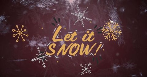 festive holiday let it snow lettering with snowflakes - Download Free Stock Images Pikwizard.com