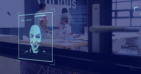 Facial recognition technology in modern office environment