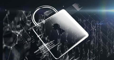 Digital Security Concept with Futuristic Padlock Hologram - Download Free Stock Images Pikwizard.com