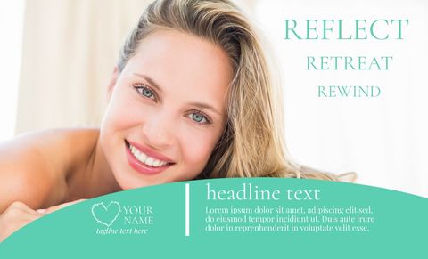 Serene Woman Smiling Promoting Wellness and Self-Care at Spa Retreat - Download Free Stock Templates Pikwizard.com