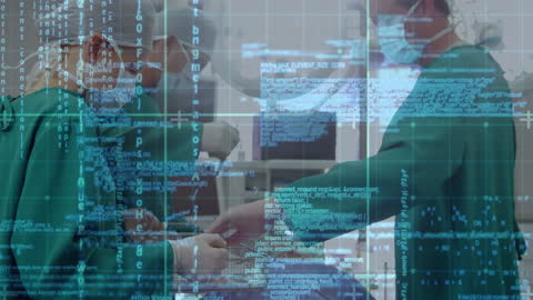 Surgeons Operating with Futuristic Data Overlay