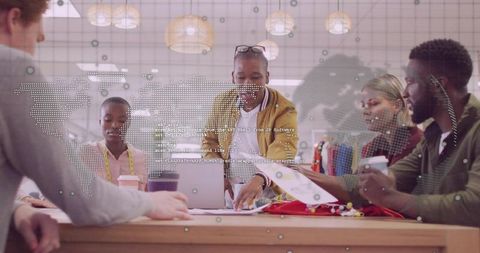 Creative team collaboration on fashion design project