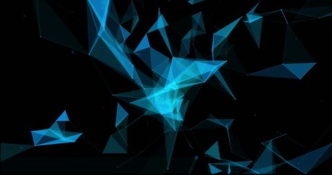 Futuristic Glowing Blue Polygonal Network on Black - Download Free Stock Images Pikwizard.com