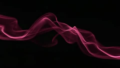 Pink smoke ribbon flowing and twisting across black backdrop, creating fluid abstract motion