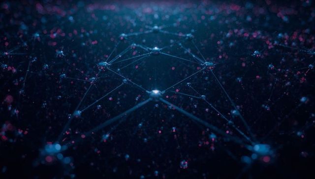 Futuristic Network Cyber Connection with Glowing Nodes and Lines